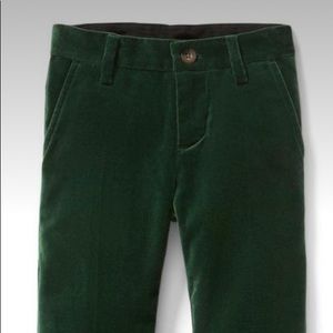 Janie and Jack green velveteen boys pants size 4T